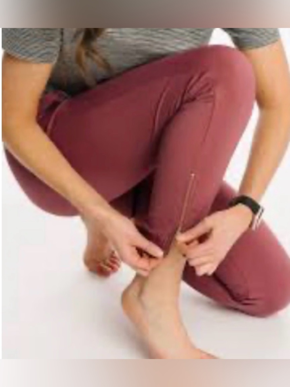 Zyia muted mulberry peak zipper joggers